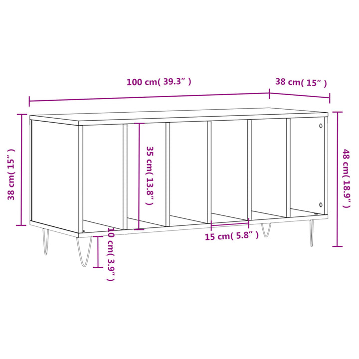 Stereobänk Sonoma-Ek 100X38X48 Cm Konstruerat Trä