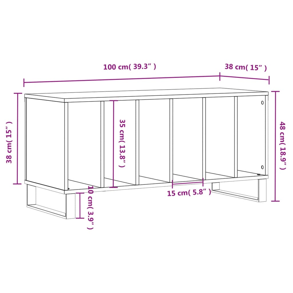 Stereobänk Sonoma-Ek 100X38X48 Cm Konstruerat Trä