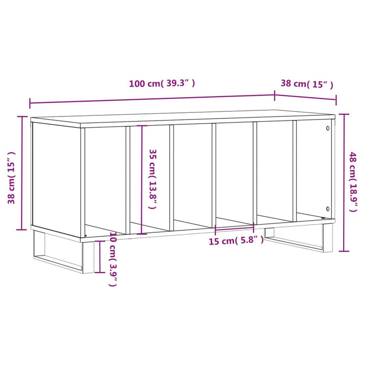 Stereobänk Sonoma-Ek 100X38X48 Cm Konstruerat Trä