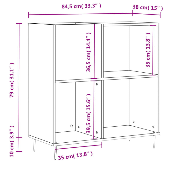 Stereobänk 84,5X38X89 Cm Konstruerat Trä