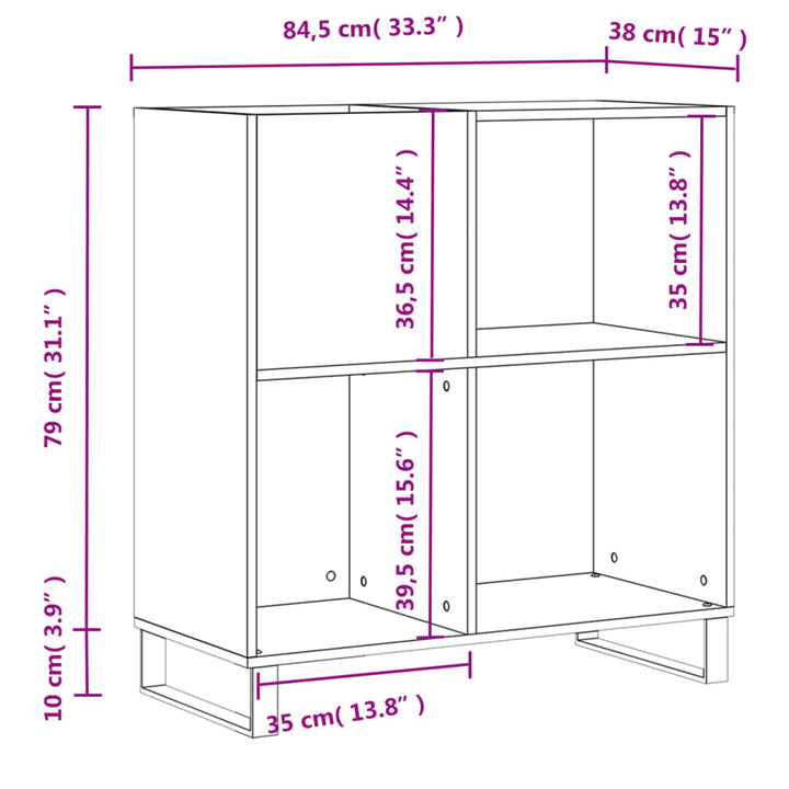 Stereobänk Sonoma-Ek 84,5X38X89 Cm Konstruerat Trä