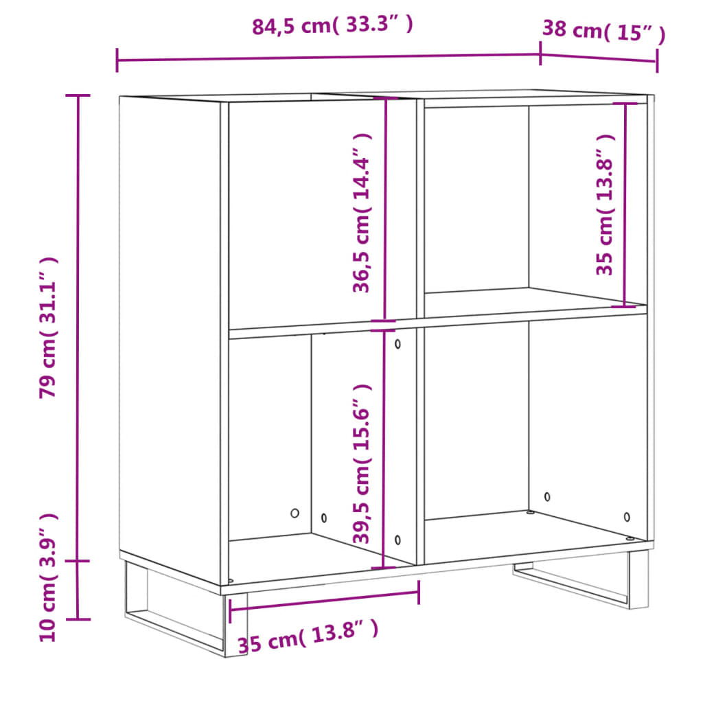 Stereobänk 84,5X38X89 Cm Konstruerat Trä