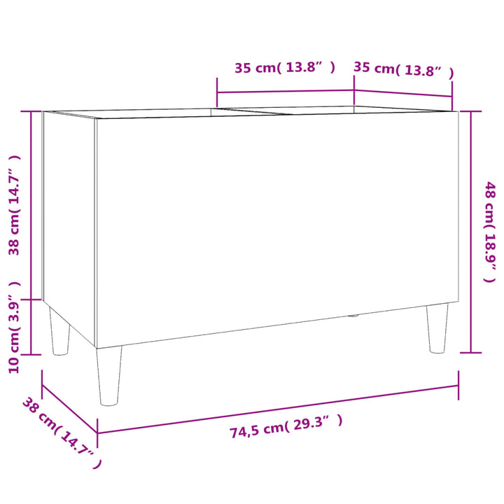 Stereobänk 74,5X38X48 Cm Konstruerat Trä