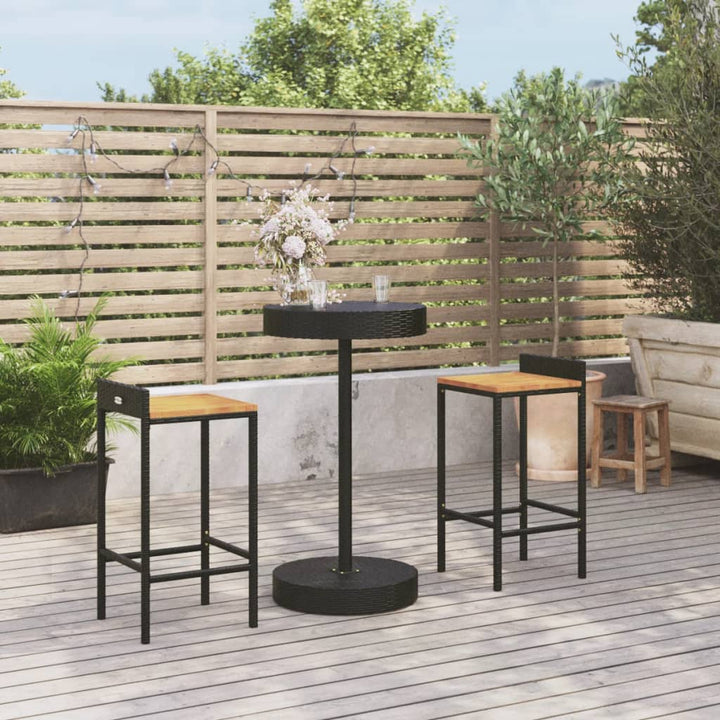 Bargrupp För Trädgård 5 Delar Konstrotting &amp; Akacia