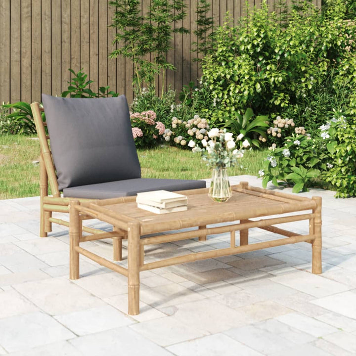 Trädgårds Med Gräddvita Dynor Bambu