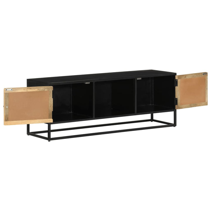 Tv-Bänk 110X30X40 Cm Massivt Mangoträ Och Järn