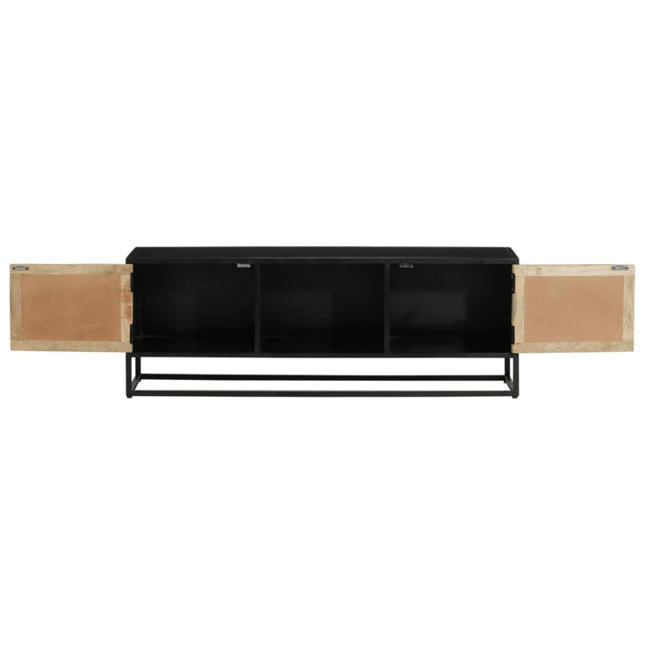 Tv-Bänk 110X30X40 Cm Massivt Mangoträ Och Järn
