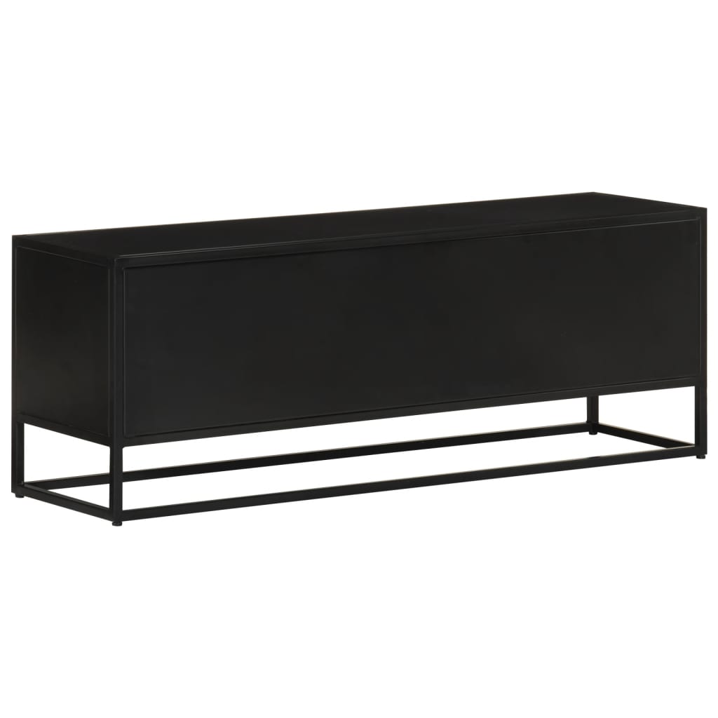 Tv-Bänk 110X30X40 Cm Massivt Mangoträ Och Järn
