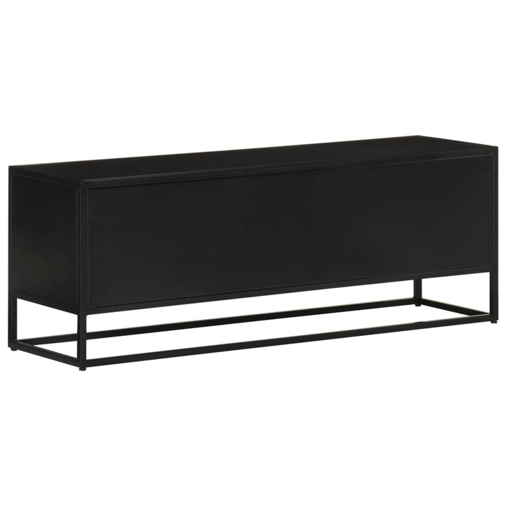 Tv-Bänk 110X30X40 Cm Massivt Mangoträ Och Järn