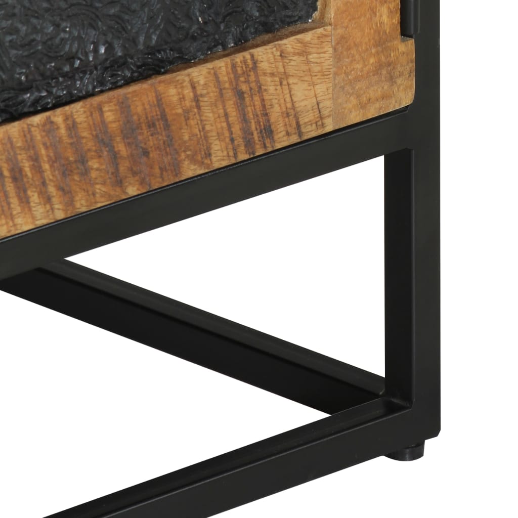 Tv-Bänk 110X30X40 Cm Massivt Mangoträ Och Järn