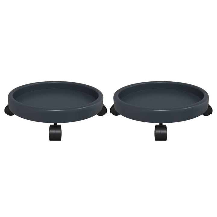 Blomvagnar Med Hjul 2 St Grå Diameter 34 Cm 35 Kg