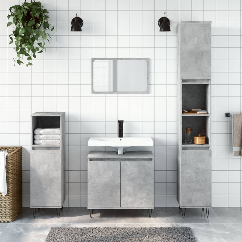 Badrumsmöbler Set 3 Delar Konstruerat Trä