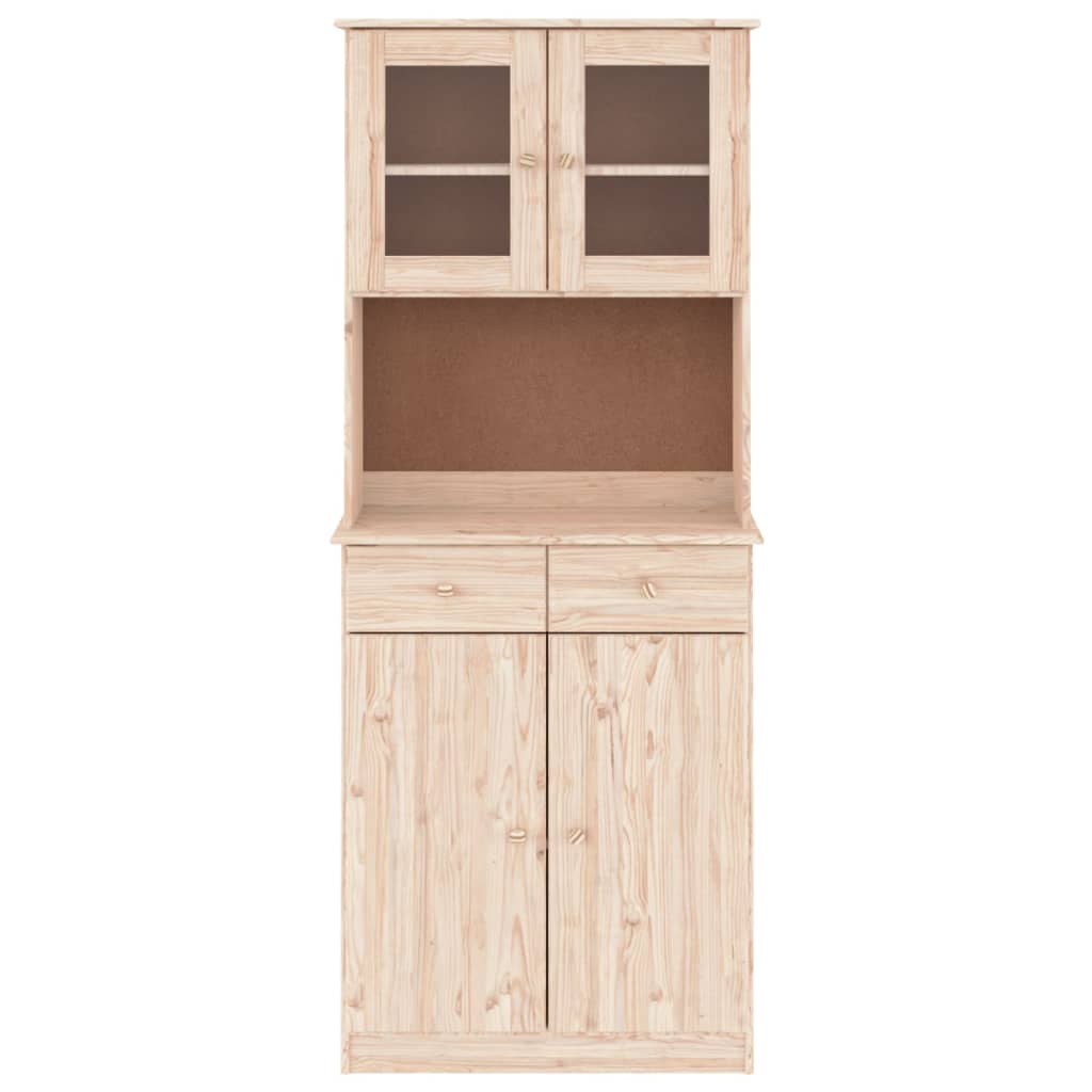 Vitrinskåp Alta 77X35X188 Cm Massiv Furu