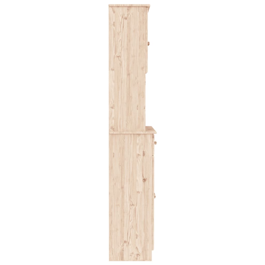 Vitrinskåp Alta 77X35X188 Cm Massiv Furu