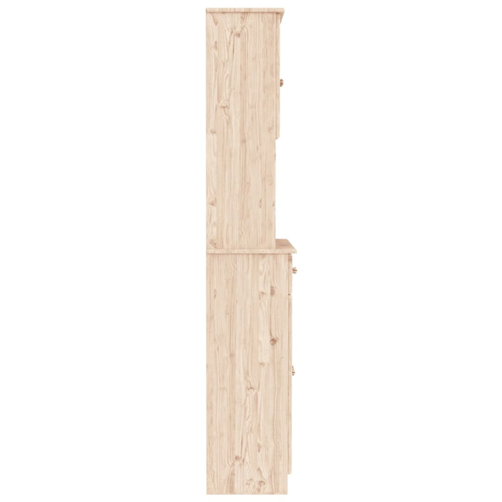 Vitrinskåp Alta 77X35X188 Cm Massiv Furu