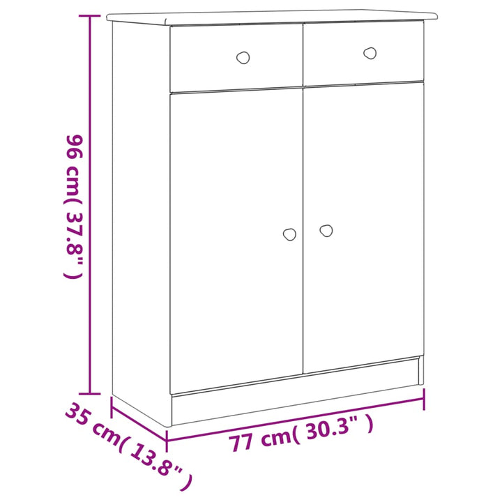 Skoskåp Alta 77X35X96 Cm Massiv Furu
