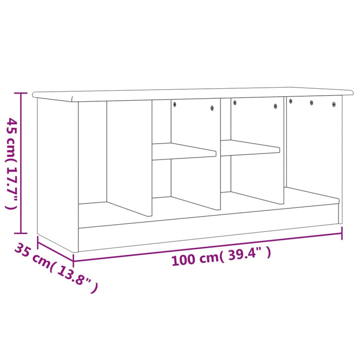 Skobänk Alta 100X35X45 Cm Massiv Furu