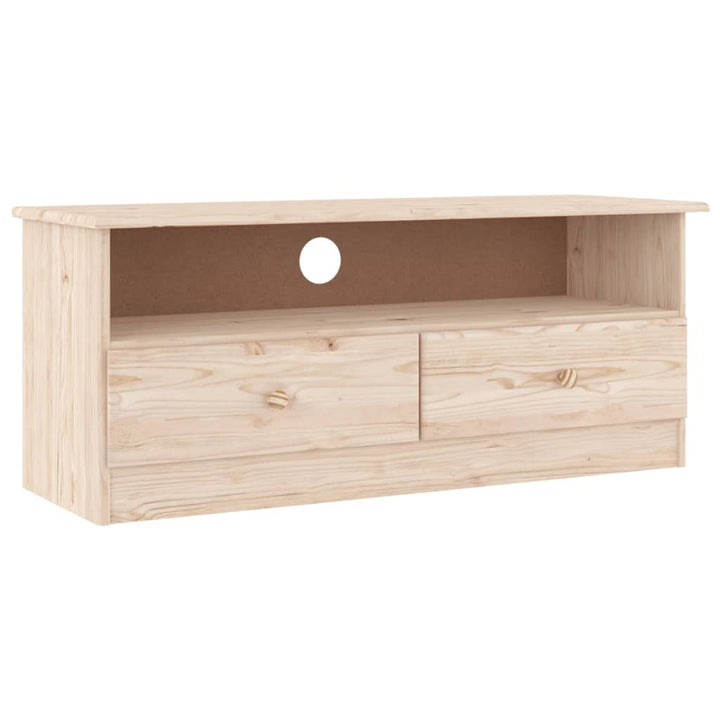 Tv-Bänk Med Lådor Alta 100X35X41 Cm Massiv Furu