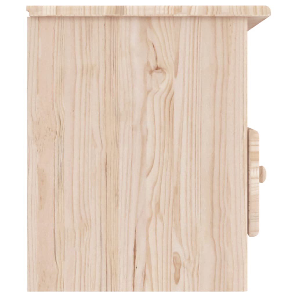 Tv-Bänk Med Lådor Alta 100X35X41 Cm Massiv Furu