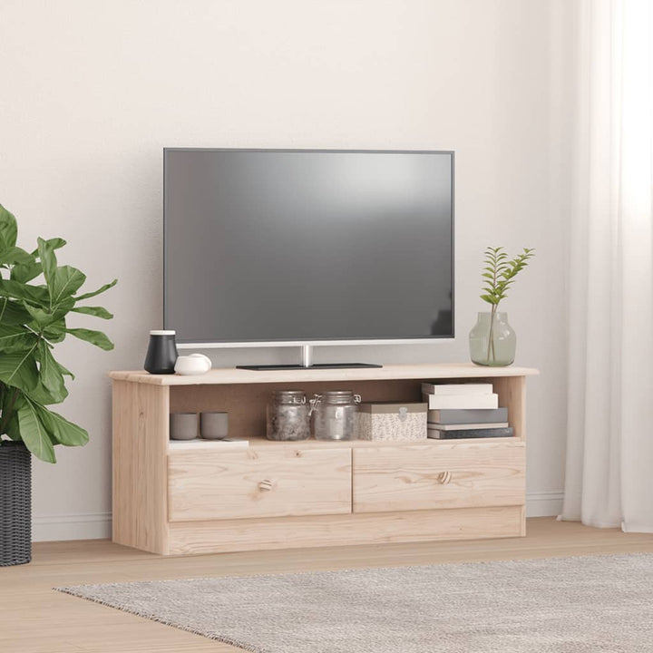 Tv-Bänk Med Lådor Alta 100X35X41 Cm Massiv Furu