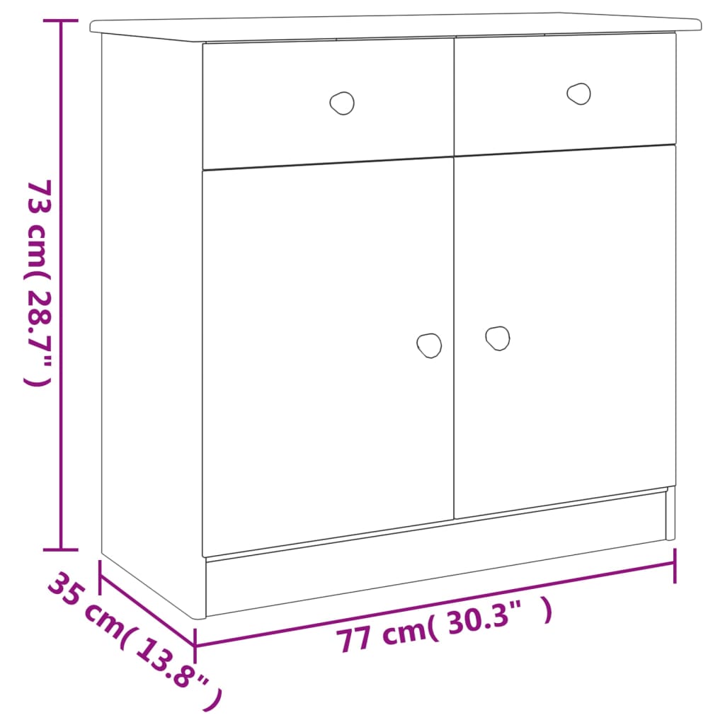 Skänk Alta 77X35X73 Cm Massiv Furu