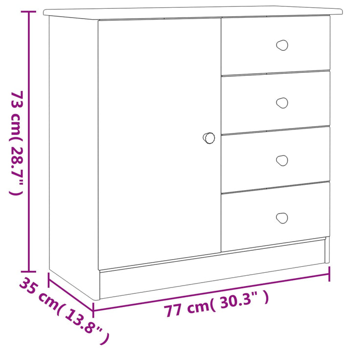 Skänk Alta 77X35X73 Cm Massiv Furu