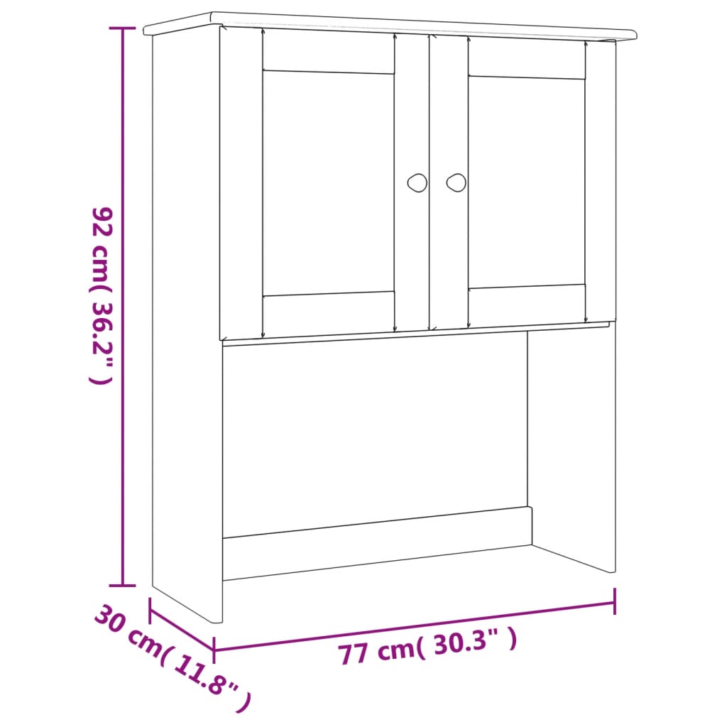 Överdel Kommod Alta 77X30X92 Cm Massiv Furu