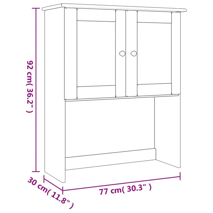 Överdel Kommod Alta 77X30X92 Cm Massiv Furu