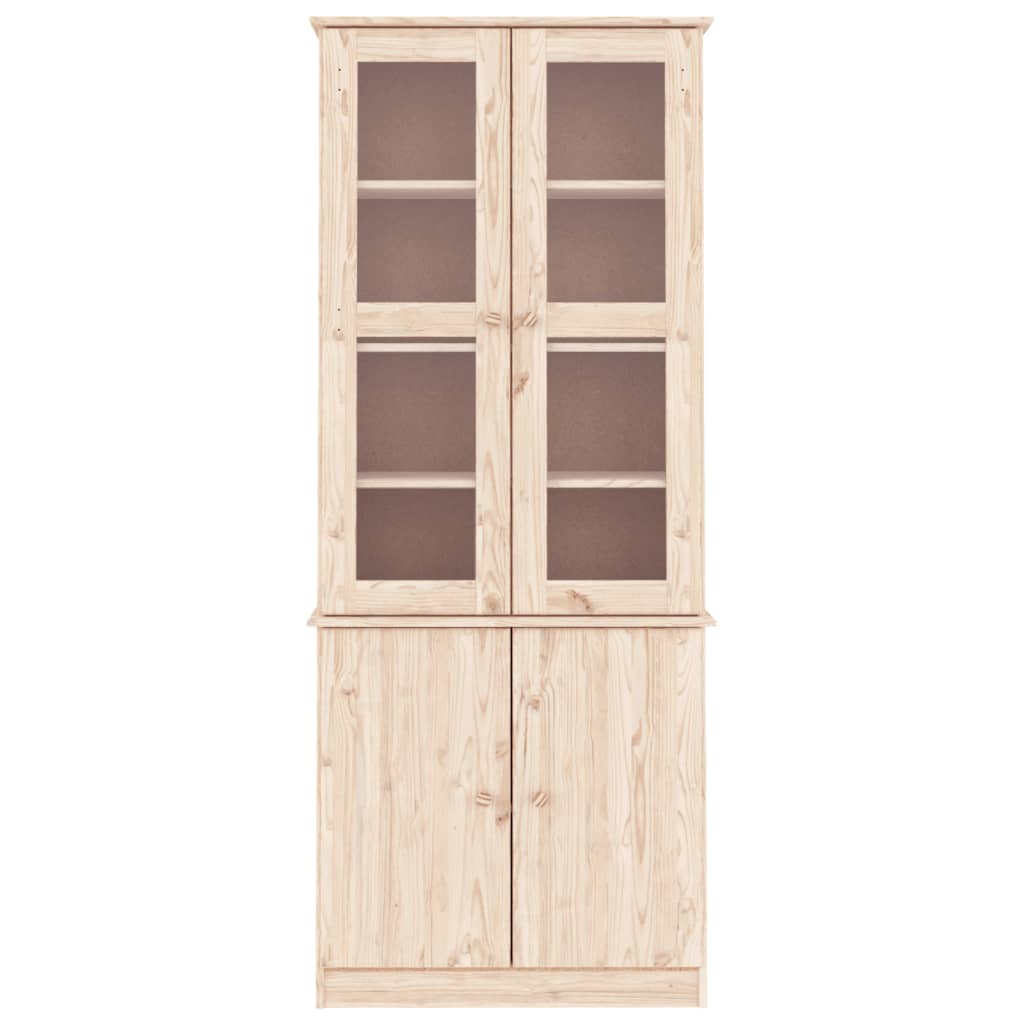 Vitrinskåp Alta 77X35X186,5 Cm Massiv Furu