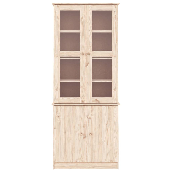 Vitrinskåp Alta 77X35X186,5 Cm Massiv Furu