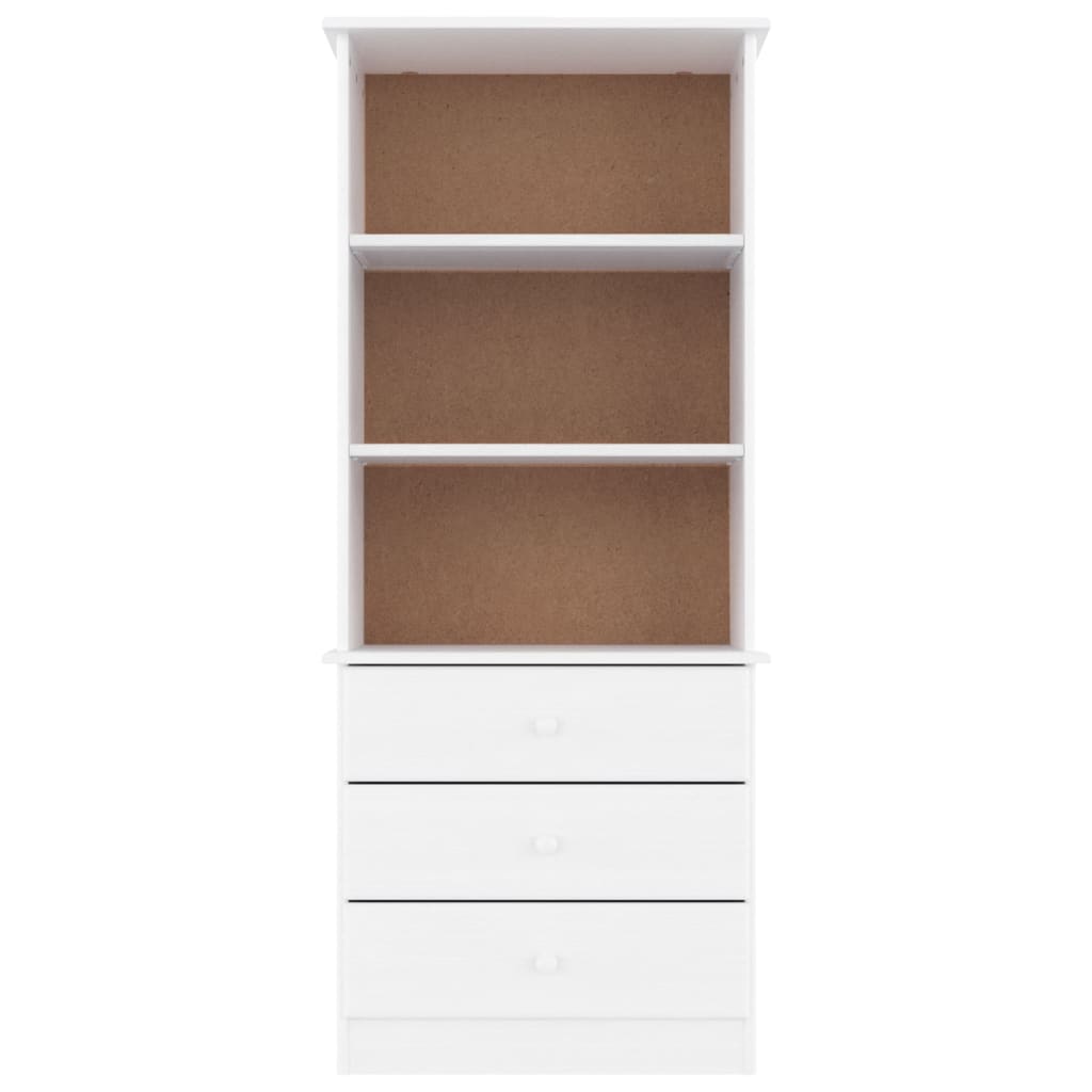 Tv-Bänk Med Lådor Alta 60X35X142 Cm Massiv Furu