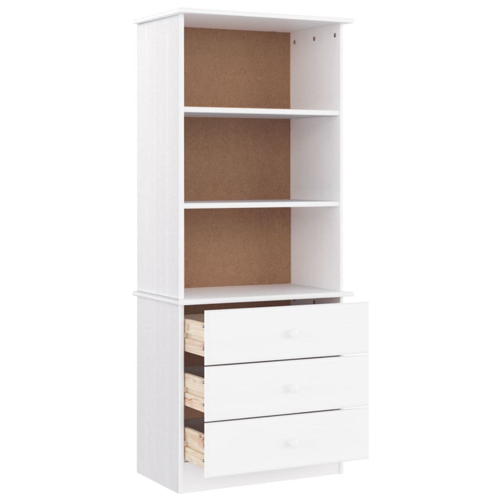 Tv-Bänk Med Lådor Alta 60X35X142 Cm Massiv Furu