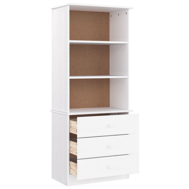 Tv-Bänk Med Lådor Alta 60X35X142 Cm Massiv Furu