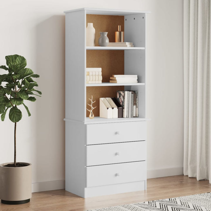 Tv-Bänk Med Lådor Alta 60X35X142 Cm Massiv Furu