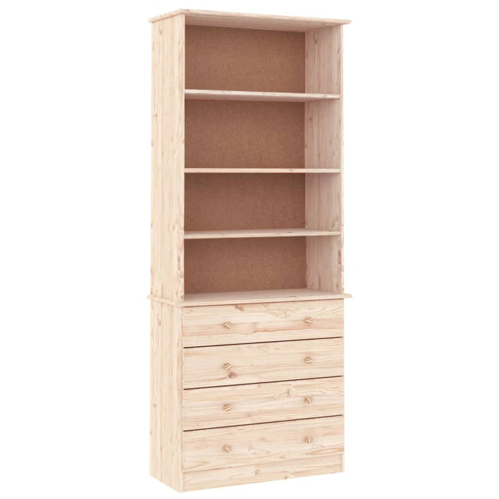 Bokhylla Med Lådor Alta 77X35X186,5 Cm Massiv Furu