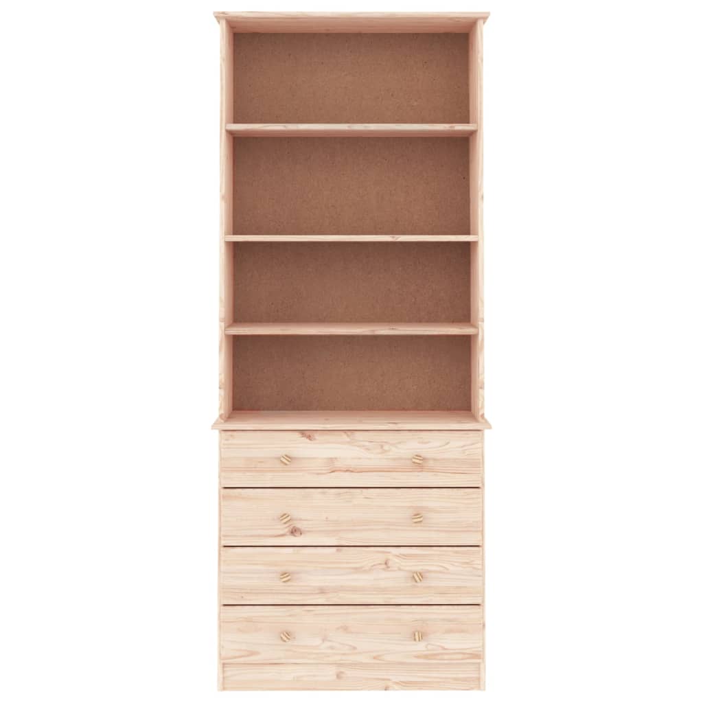 Bokhylla Med Lådor Alta 77X35X186,5 Cm Massiv Furu