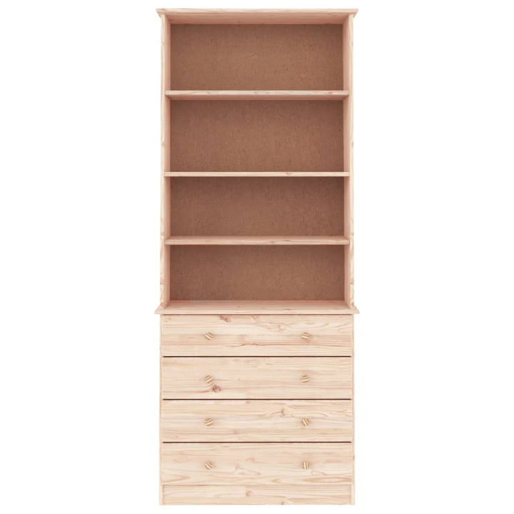 Bokhylla Med Lådor Alta 77X35X186,5 Cm Massiv Furu