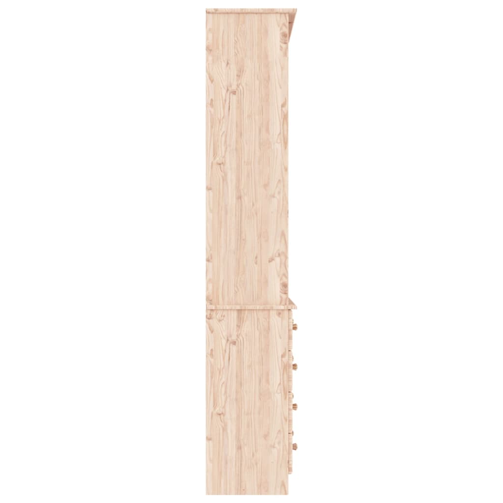 Bokhylla Med Lådor Alta 77X35X186,5 Cm Massiv Furu