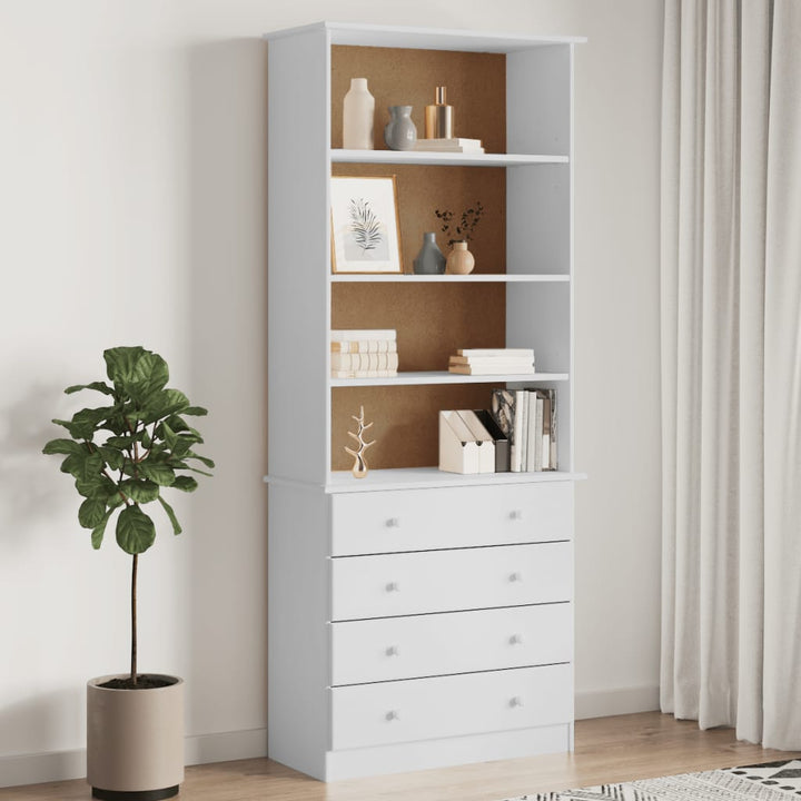 Bokhylla Med Lådor Alta 77X35X186,5 Cm Massiv Furu