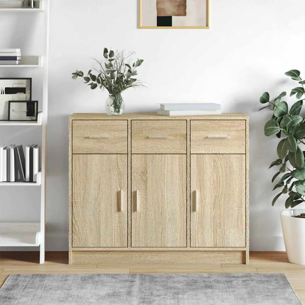 Skänk Åldrat Trä 91X28X75 Cm Konstruerat Trä