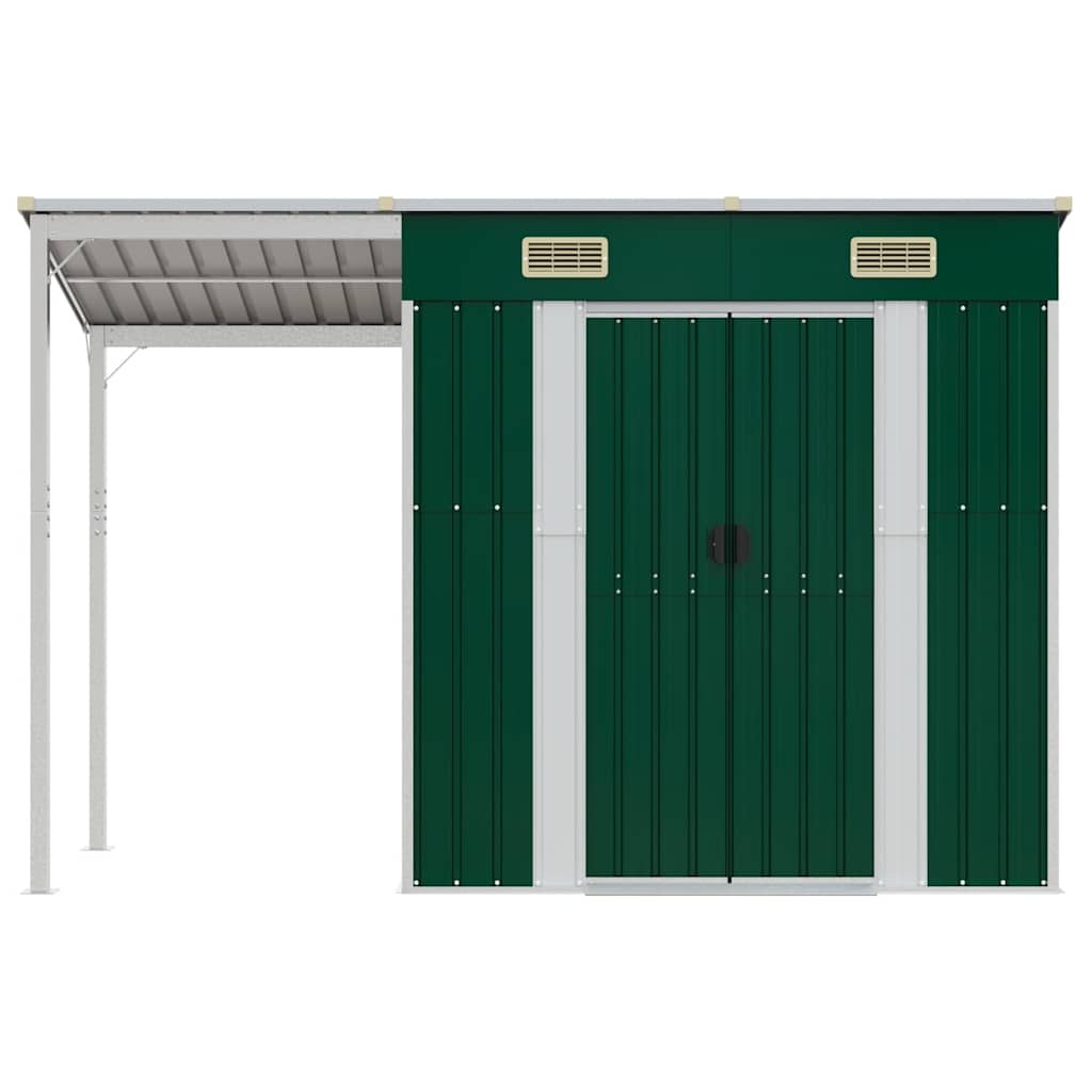 Trädgårdsbod Med Förlängt Tak 277X107X181 Cm Stål