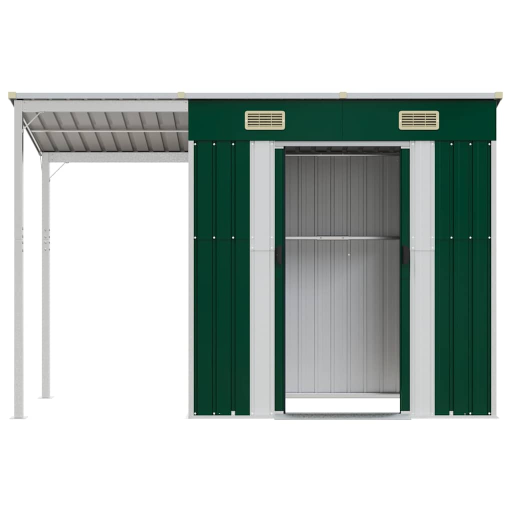 Trädgårdsbod Med Förlängt Tak 277X107X181 Cm Stål