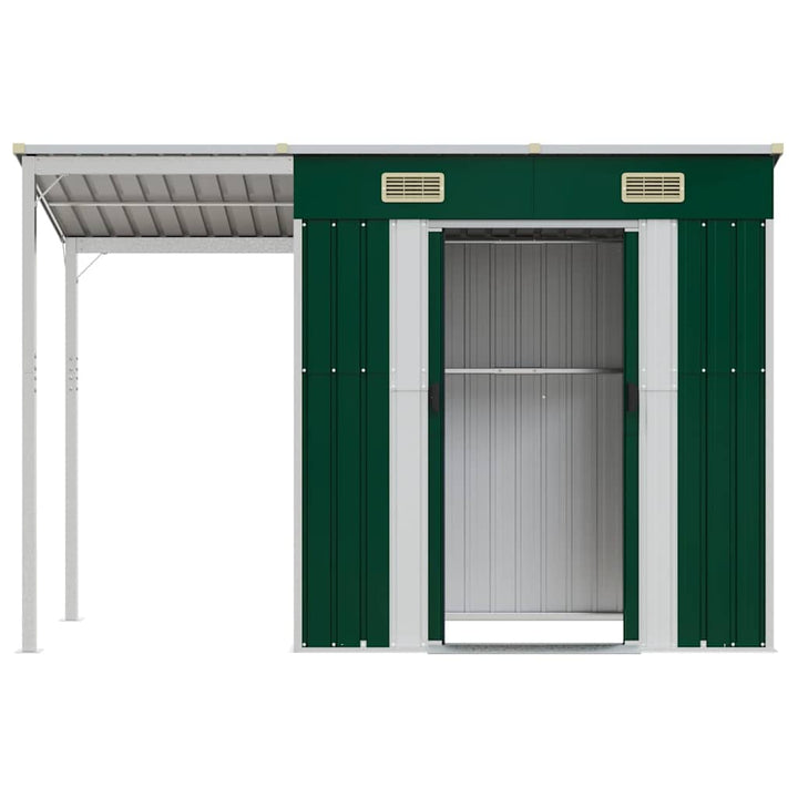 Trädgårdsbod Med Förlängt Tak 277X107X181 Cm Stål