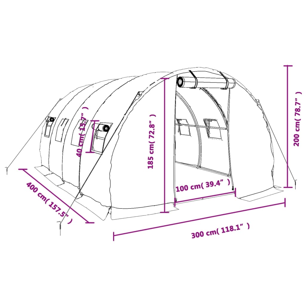 Växthus Med Stålram 12 M²