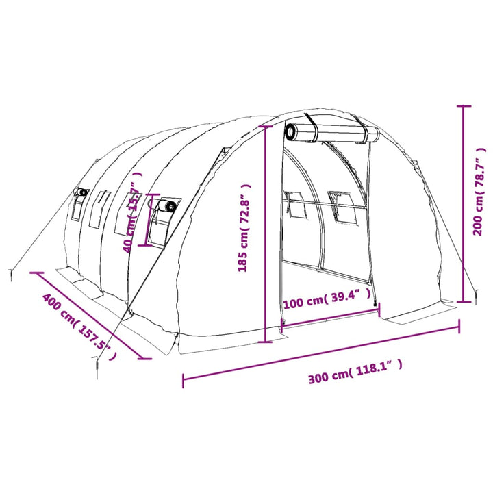 Växthus Med Stålram 12 M²