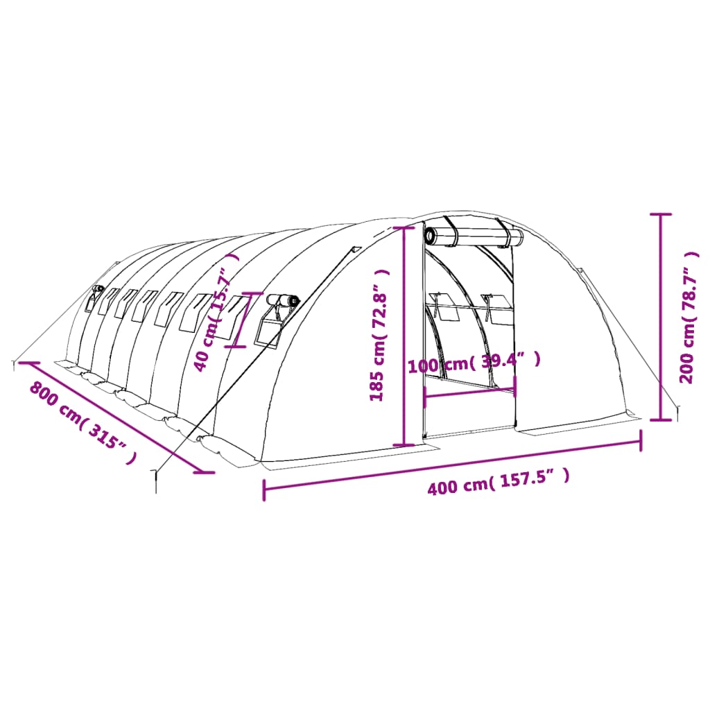 Växthus Med Stålram 32 M²