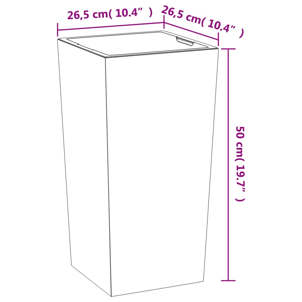 Blomkruka Avtagbar Insida 11/26,5 L Pp Betonglook