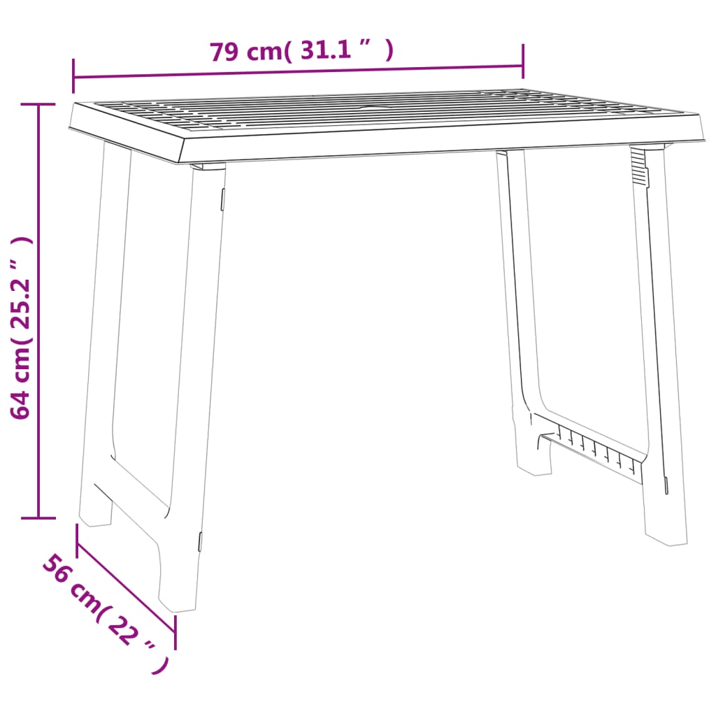 Campingbord 79X56X64 Cm Pp Träutseende