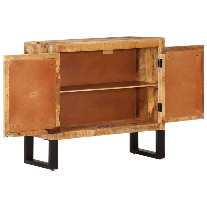 Skänk 80X30X71 Cm Massivt Grovt Mangoträ Och Metall