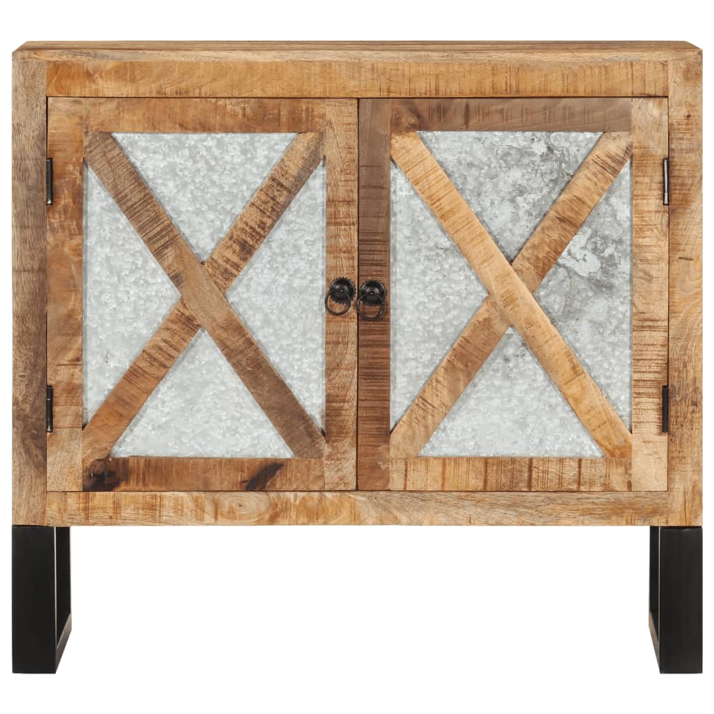 Skänk 80X30X71 Cm Massivt Grovt Mangoträ Och Metall
